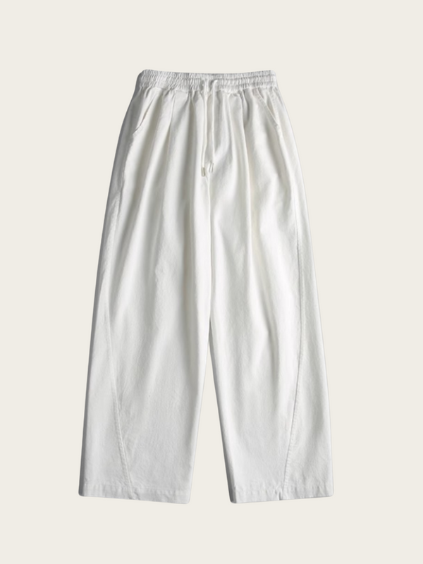 Black Wide-Leg Drawstring Trousers – Minimalist Streetwear Comfort