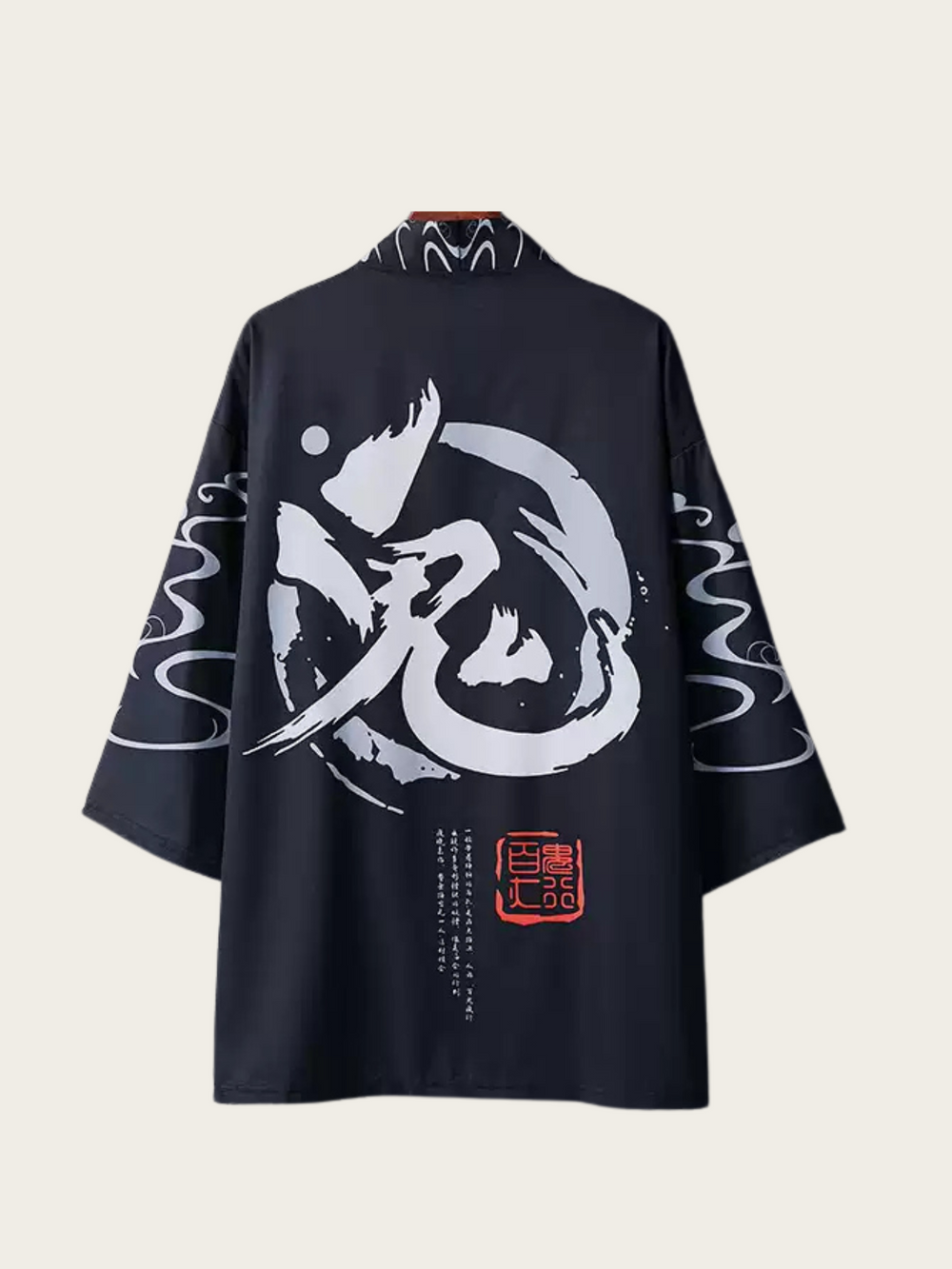 Oni Mask Kimono Jacket – Japanese Demon & Kanji Streetwear Style