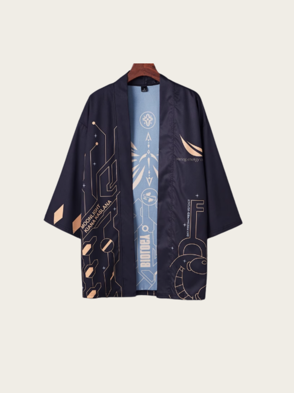 Cyber World Print Japanese Kimono Cardigan