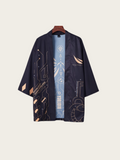 Cyber World Print Japanese Kimono Cardigan