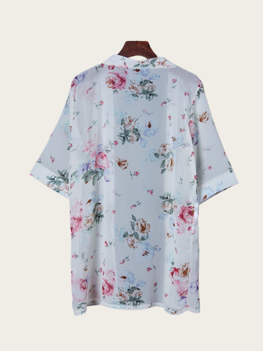 Floral Black Kimono - Elegant Floral Print with Loose Fit