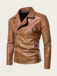 Brown leather jacket on a beige background