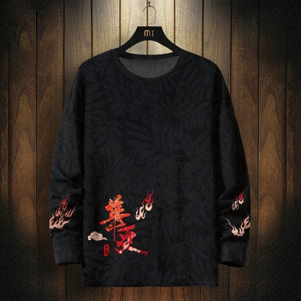 Phoenix Printed Crewneck Japanese Style Sweatshirt - Small