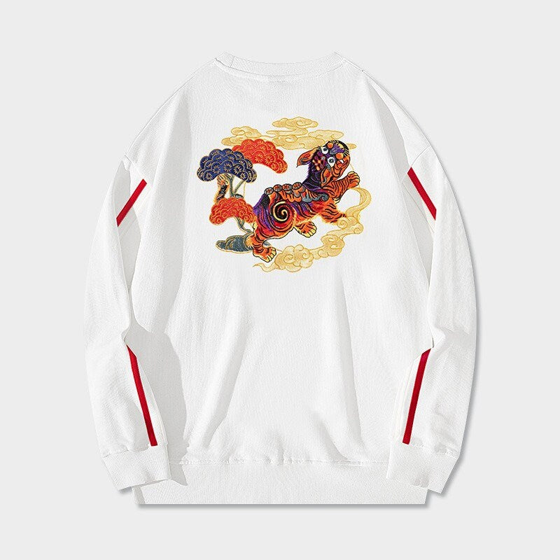 Tiger Embroidered Japanese Sweatshirt - 2XL