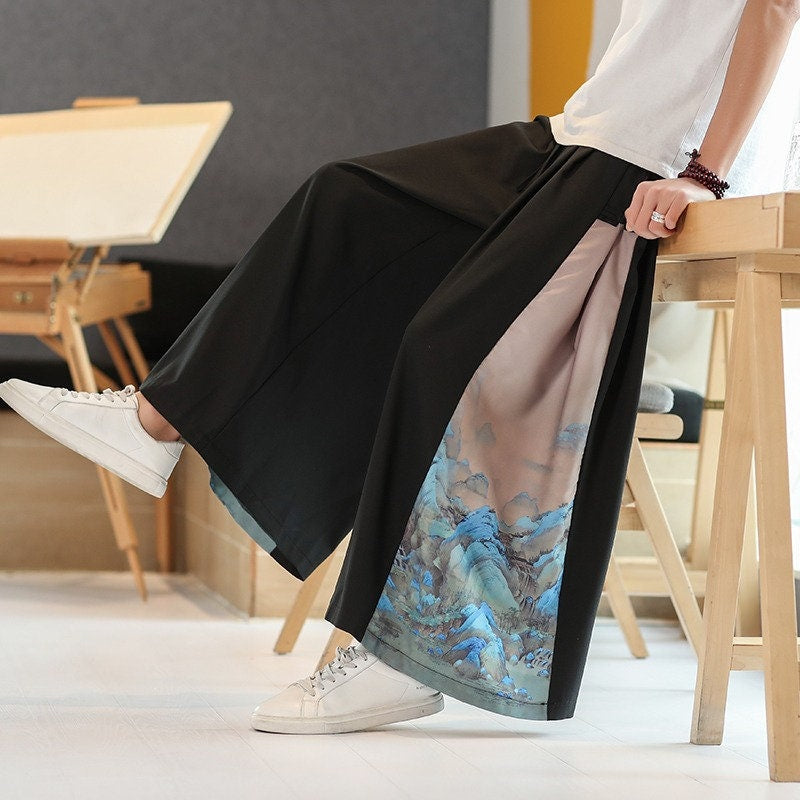 Wide Leg Style Japanese Pants - Large