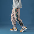 Side Floral Embroidered Streetwear Pants - Large