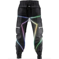 Reflective Neon Strip Design Japanese Style Pants - #ffffff:White