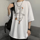 Duck Sketch Printed Japanese T Shirt - #808080:Gray