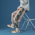 Side Floral Embroidered Streetwear Pants - Large