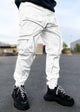 Reflective Neon Strip Design Japanese Style Pants - #808080:Gray