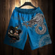 Printed Lion Dragon Japanese Shorts - Medium