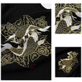Embroidered Twin Koi Japanese T Shirt - 3XL