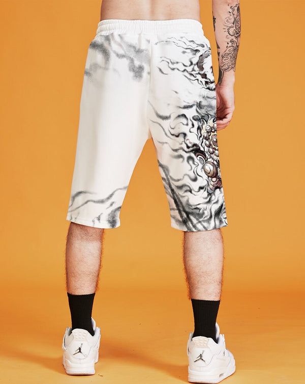Fierce Lion Printed Japanese Shorts - Large