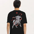 Embroidered Flaming Dragon Japanese T Shirt - Large