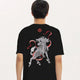 Embroidered Flaming Dragon Japanese T Shirt - Large
