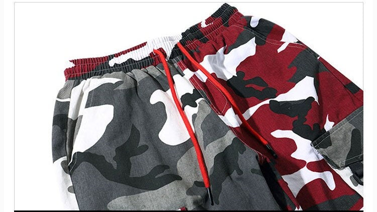 Color Contrast Camouflage Japanese Pants - Large