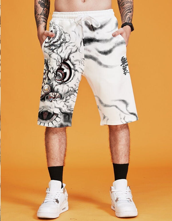 Fierce Lion Printed Japanese Shorts - Medium