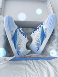 Printed White Blue Whale Japanese Shoes - 40
