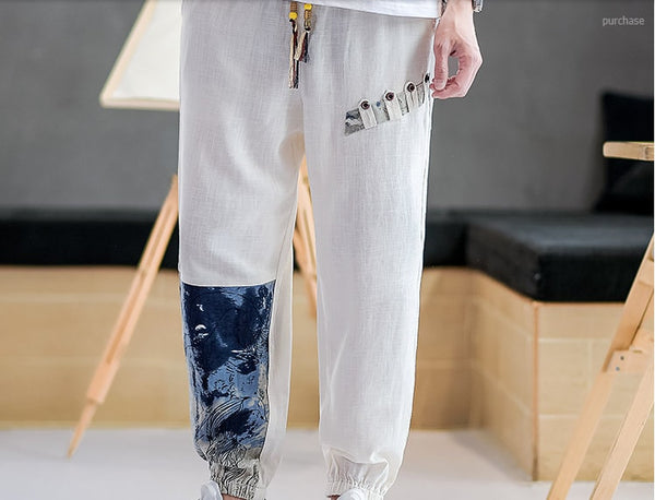 Casual Printed Japanese Vintage Pants - #87ceeb:Sky Blue