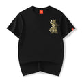 Embroidered Twin Koi Japanese T Shirt - 4XL