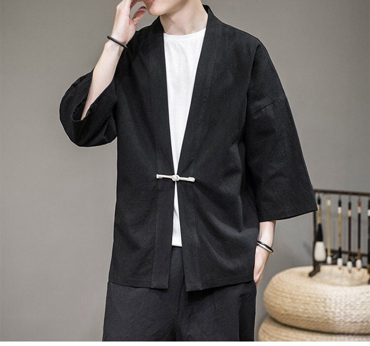 Traditional Simple Japanese Modern Kimono - Medium