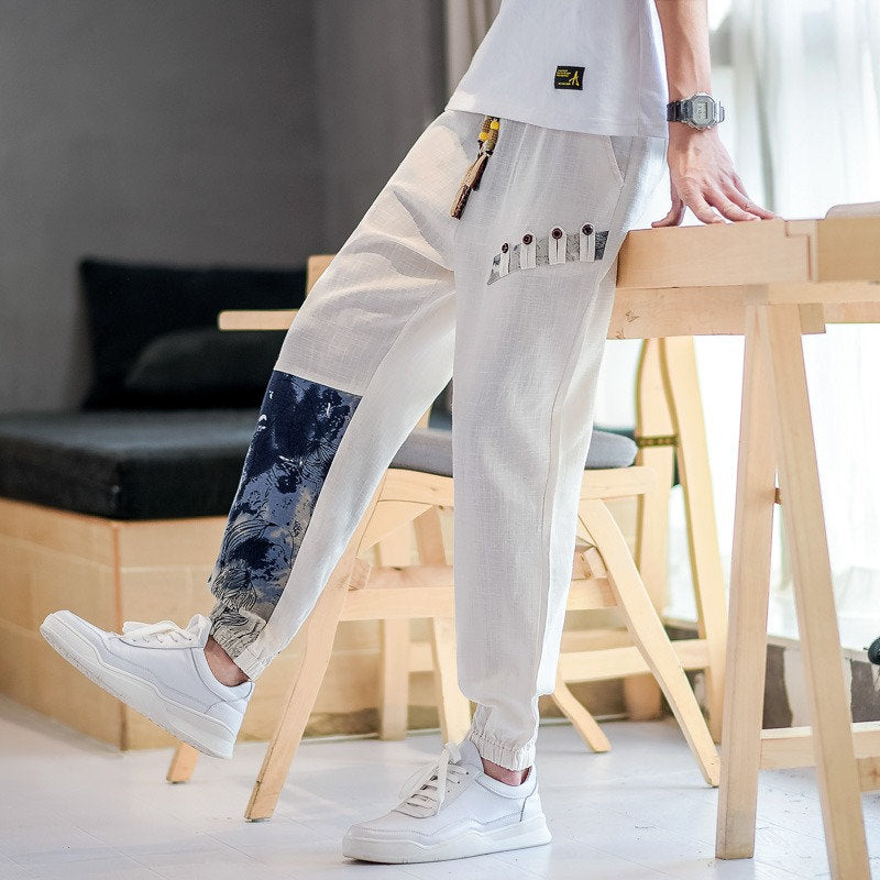 Casual Printed Japanese Vintage Pants - #87ceeb:Sky Blue