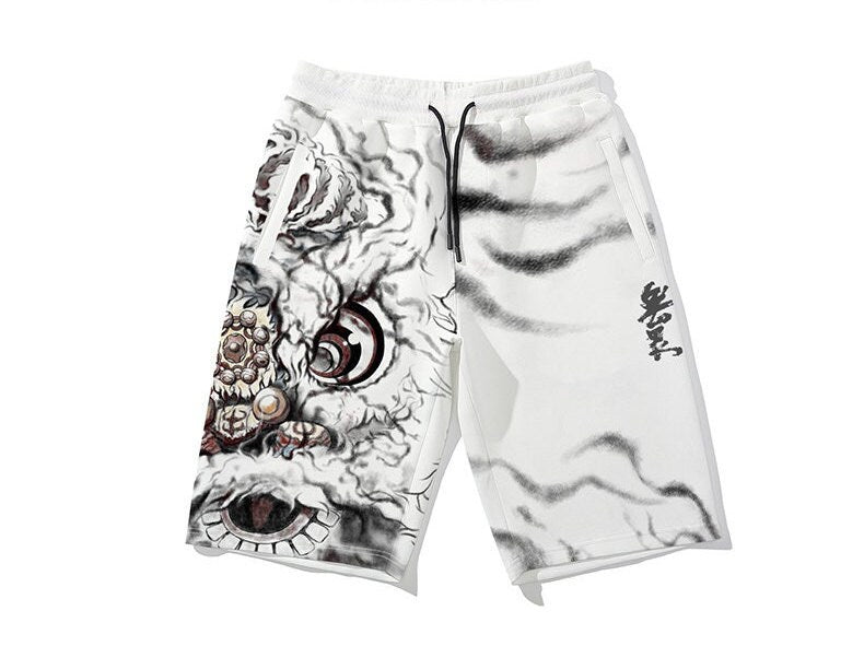 Fierce Lion Printed Japanese Shorts - 2XL