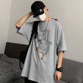 Duck Sketch Printed Japanese T Shirt - #ffffff:White