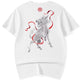 Embroidered Flaming Dragon Japanese T Shirt - Large