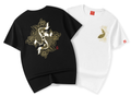 Embroidered Twin Koi Japanese T Shirt - 3XL