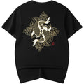 Embroidered Twin Koi Japanese T Shirt - 5XL