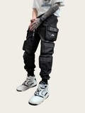 Corset Black Techwear Pants – Modern Japanese Streetwear with Multi-Pocket Design