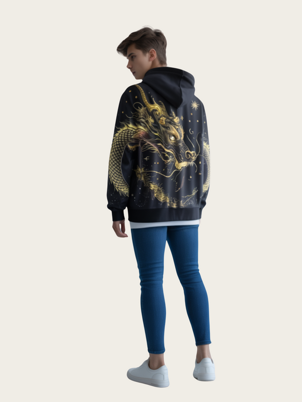 Golden Dragon Black Hoodie
