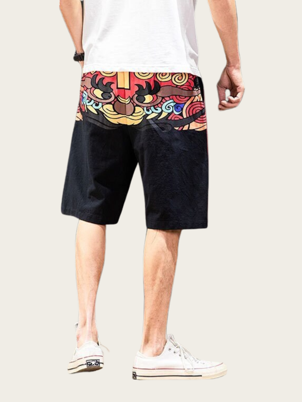 Red Geo Color Japanese Shorts – Bold Street Style & Comfort