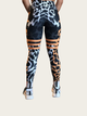 Animal print leggings with a black background