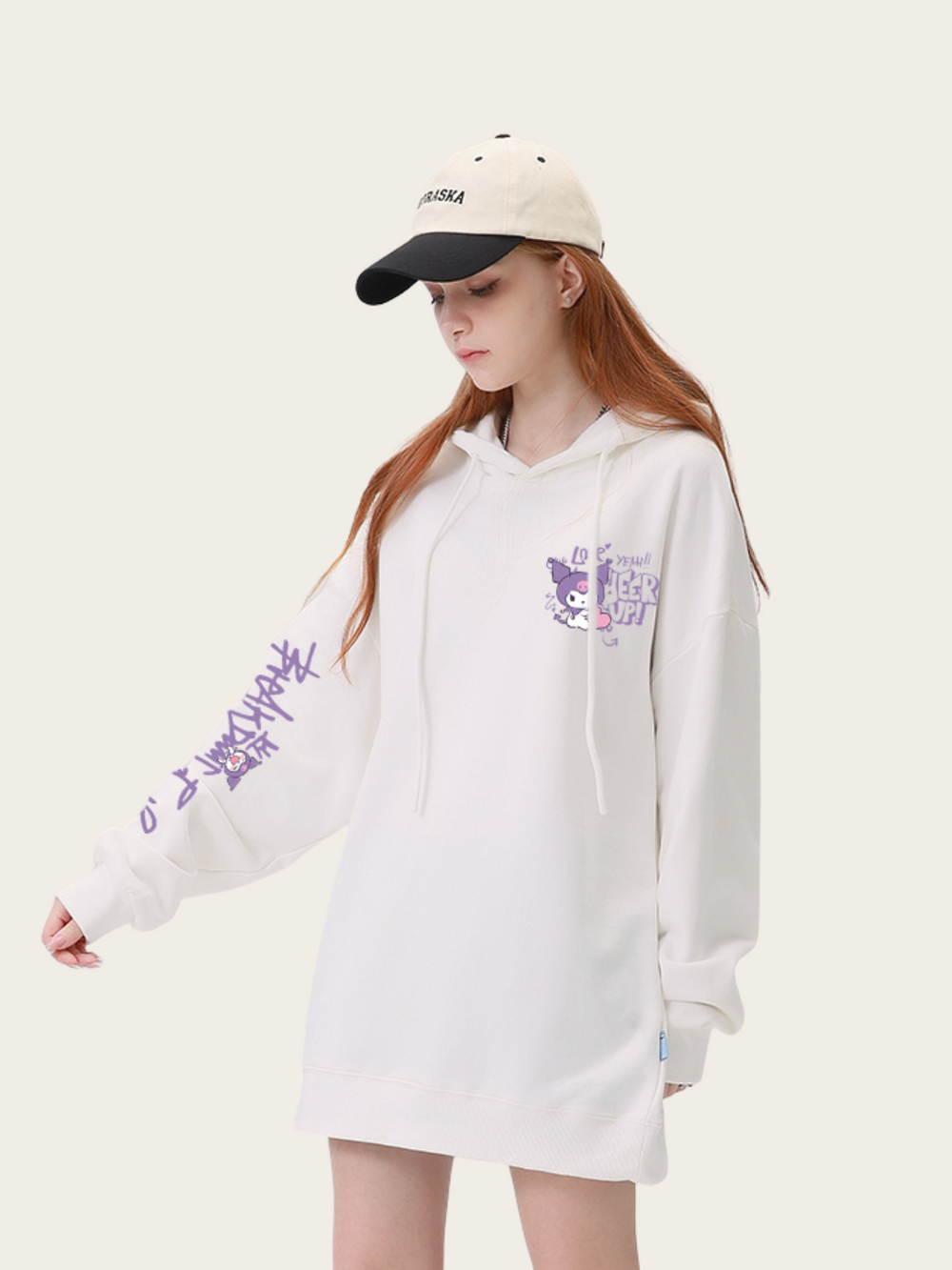 Street Style Oversized Graphic Hoodies - Pink, White, and Black