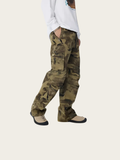 Loose Fit Camo Cargo Pants with Utility Pockets