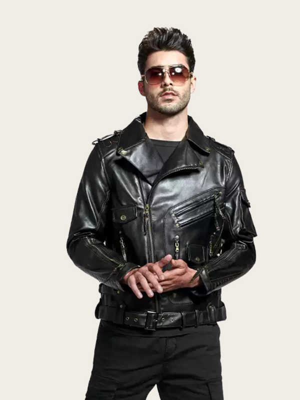 Gold Accent Biker Japanese Jacket