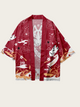 Kitsune Flame Japanese Kimono Cardigan