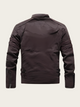 Dark brown jacket on a light beige background