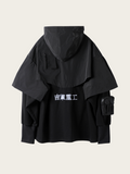 Layered Hoodie with Functional Design – Blue & Black Options