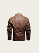 Brown leather jacket on a beige background