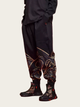 Japanese Wave Print Joggers – Black Gold Streetwear Pants