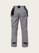 Gray work pants with multiple pockets and black accents on a light gray background