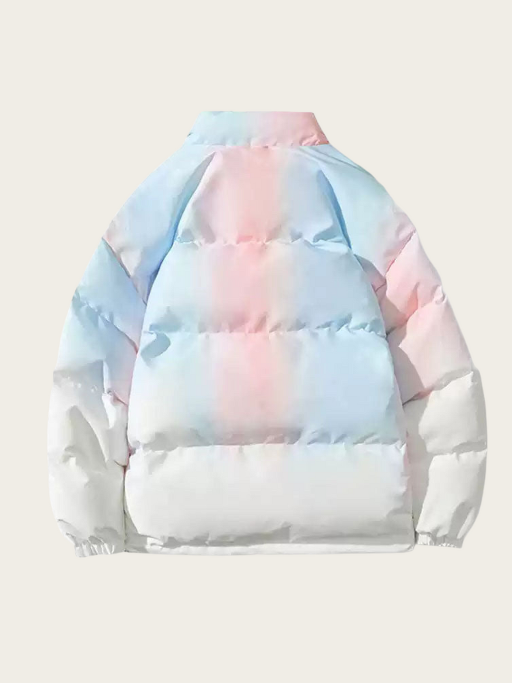 Pastel-colored hooded jacket on a light gray background