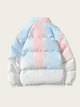 Pastel-colored hooded jacket on a light gray background