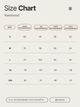 Size chart for Ruemood clothing with measurements in centimeters.