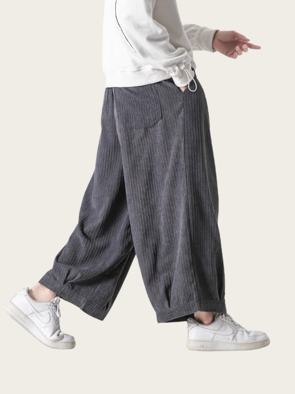 Corduroy Urban Aura Pants – Fluid Wide-Leg Flow