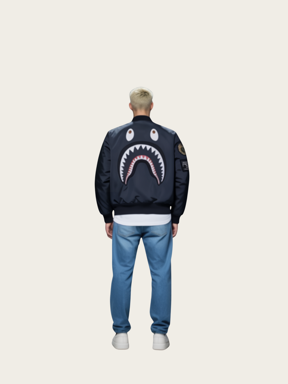 Embroidered Abstract Face Japanese Jacket