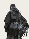 Layered Hoodie with Functional Design – Blue & Black Options